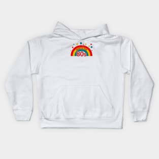 Made in the 80s with Retro Rainbow Colors (Distressed) Kids Hoodie